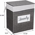 thumbnail image 6 of Laundry Hamper with Lid Laundry Basket with Handles Liner Bag Paper Woven Hampers for Laundry Clothes Storage Basket for Bedroom Bathroom (Grey), 6 of 6