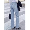 thumbnail image 4 of PRETTYGARDEN Womens Jeans Straight Leg Stretchy High Waist | Classic Rigid Structured Tummy Control Pants with Practical Pockets, Ideal for Business Office, Daily Casual, Back to School, 4 of 9