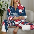 thumbnail image 6 of Wukai bass fish with the USA flag Print Women’s Pajama Long Sleeve Sleepwear Soft&nbsp;-Large, 6 of 7