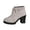 Gray, variant on Ahabrexf Women's Chunky High Heel Ankle Boots Lace Up Faux Suede Upper Winter Warm Casual Booties with Back Zipper and Round Toe Solid Color