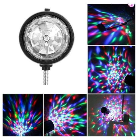 Yosoo USB Powered 4W Mini Magic Ball Colorful Rotating Car Lights Laser Projector Lamp LED Stage