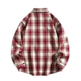 thumbnail image 3 of Ceisia Men's Vintage Plaid Flannel Shirt | Loose Drop-Shoulder Long Sleeve Casual Button-Down Top Gifts, 3 of 3