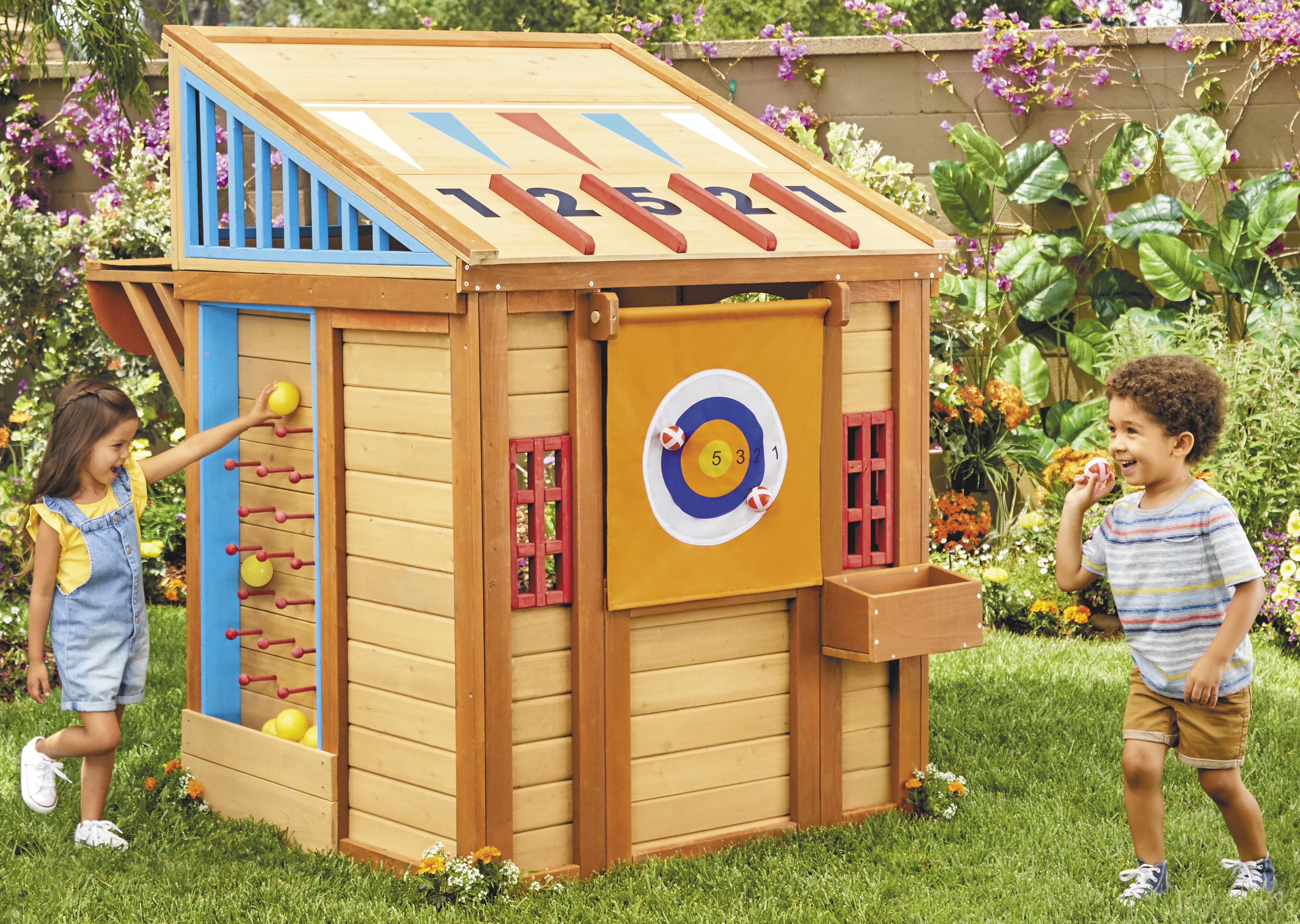 Little Tikes® Real Wood Adventures™ 5-in-1 Game House, Wooden Playhouse, Skee-Ball & More for Playground Backyard Set Suitable For Kids, Boys and Girls Ages 3+ - image 3 of 7