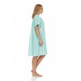 thumbnail image 3 of Dream8teen Women's Snaps Front Closure House Dress Sleeveless Woven Housecoat Duster Lounger Robe 2017 Green Plaid Large, 3 of 5