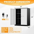 thumbnail image 3 of INTERGREAT Metal Storage Cabinet with Doors and Shelves,Lockable Storage Cabinet for Office,36”Black Grey Metal Utility Cabinet Garage Cabinets for Home Office, Garage, Kitchen, Shop, 3 of 19