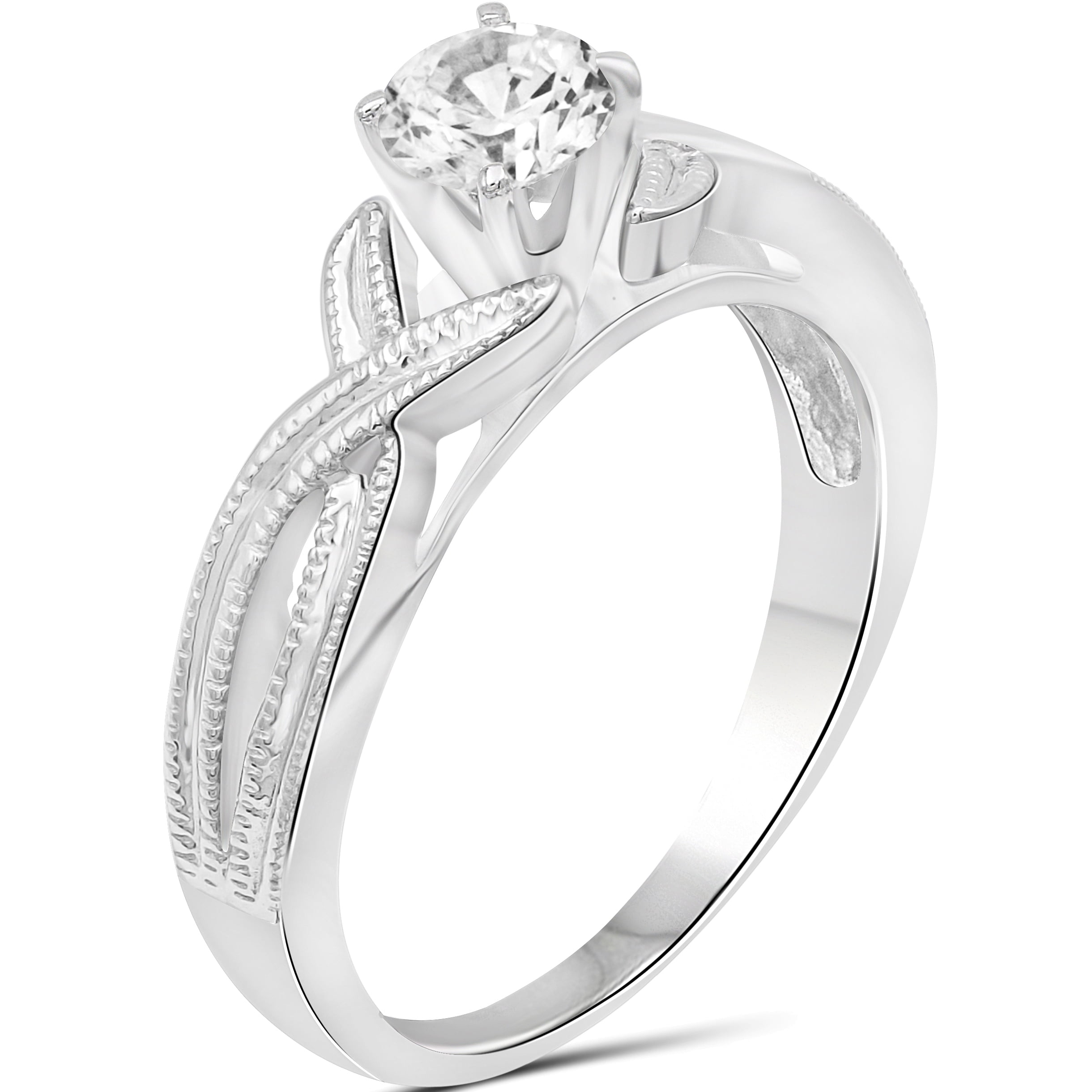 Diamonice 0.925 Sterling Silver 1.00 Carat White Cubic Zirconia Ring for Women | Cubic Zirconias for Everyday Womens Wear
