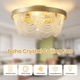 thumbnail image 4 of 20" Boho Crystal Ceiling Fan with Lights Flush Mount, Bohemian Ceiling Fans with Lights Remote Control, with 6 Speeds for Bedroom,, Living Room, 4 of 9