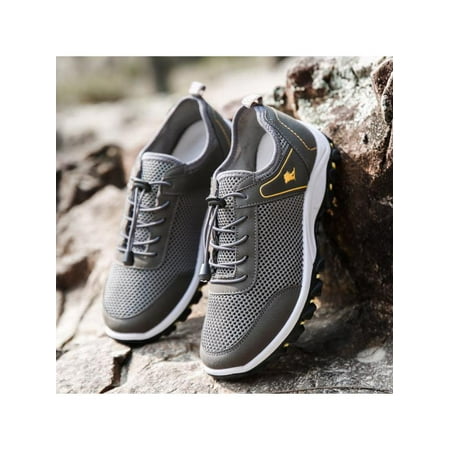 Men Outdoor Sneakers Breathable Hiking Shoes Mesh Walking Sport Trainers (Best Hiking Shoes For Men 2019)