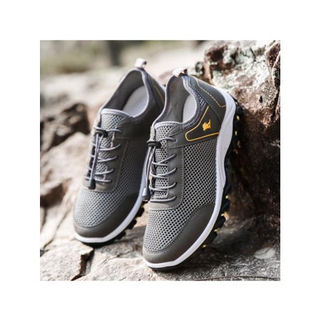 Men Outdoor Sneakers Breathable Hiking Shoes Mesh Walking Sport Trainers