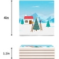 thumbnail image 3 of FMSHPON Merry Christmas Xmas Tree Winter Christmas Set of 4 Coaster for Drinks, Absorbent Ceramic Stone Coasters Cup Mat with Cork Base for Home Kitchen Room Coffee Table Bar Decor, 3 of 4