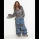 thumbnail image 4 of Suéter de Punto con Cuello en V y Larga para Mujer con Estampado de Letras Gris M, 4 of 7