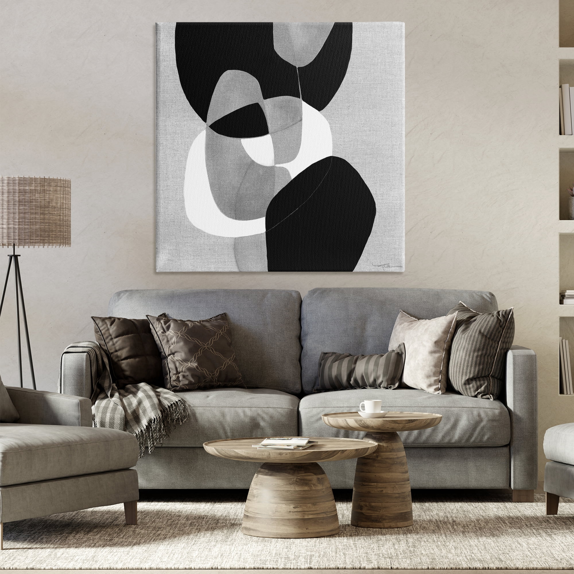 Stupell Industries Abstract Sharp Cutouts Abstract Painting Wrapped Canvas Art Print Wall Art, 36 x 36