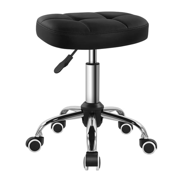 Taburete giratorio BFTOU negro minimalista con rueda regulable en altura