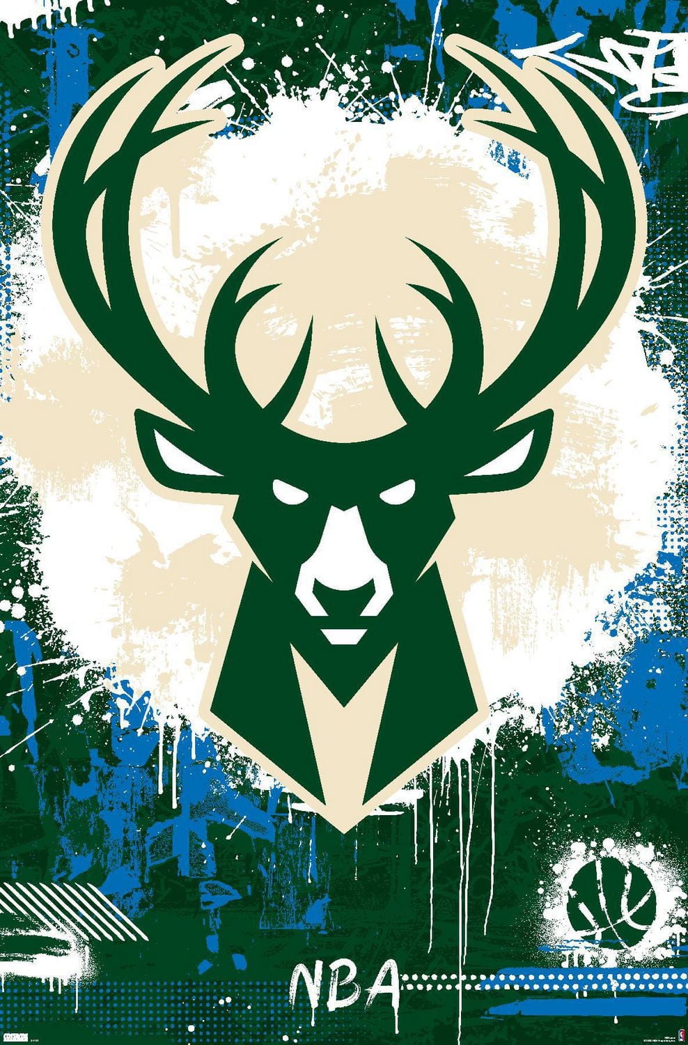 NBA Milwaukee Bucks - Maximalist Logo 23 Wall Poster, 22.375" x 34"