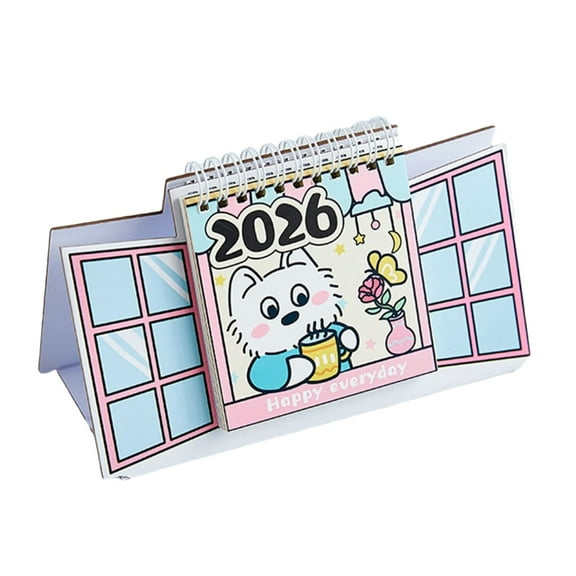 2026 Desktop Calendar Monthly Calendar Lucky Dog Desk Calendar Standing Flip Calendar Small Calendar Home Supply