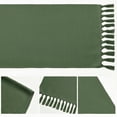 thumbnail image 6 of Sm:)e Dark Green Tassel Table Runner, 13x36 Inches, Boho Linen Blend Rustic Farmhouse Style, Holiday Wedding Party Kitchen Table Decor, 6 of 6