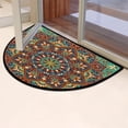 thumbnail image 6 of Vintage Ethnic Floral Half Round Door Mat, Mandala Flower Non-Slip Half Circle Area Rug Doormat Washable Half Moon Rug Indoor Entrance Doormat for Kitchen Bedroom Home Decor 24"x36", 6 of 7