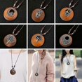 thumbnail image 4 of Retro Women Wooden Leaf Owl Long Sweater Chain Ethnic Round Necklace Clock Pendant Female Jewelry Neck Accessories Gifts Collar, 4 of 4