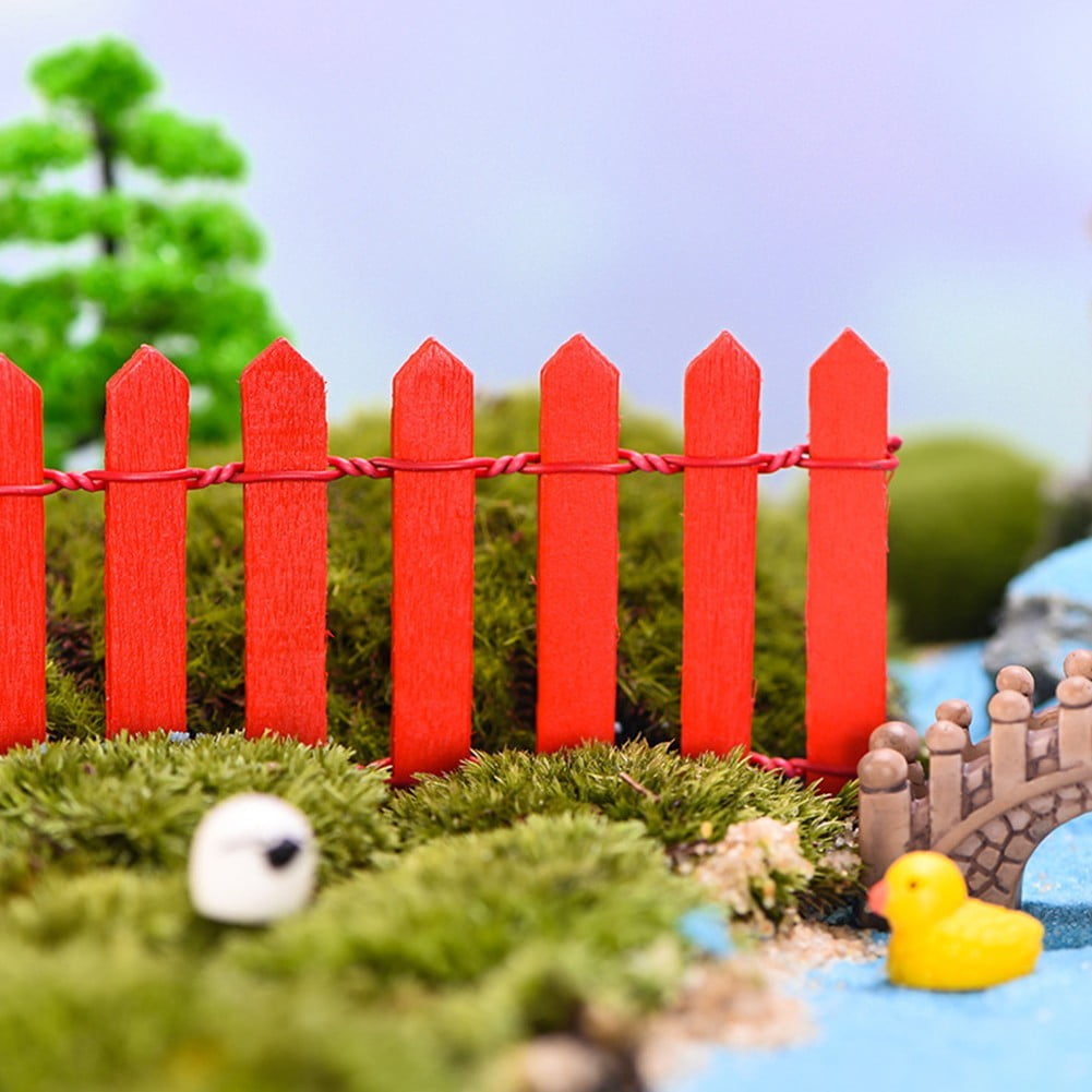 Mini Garden Ornamen Kit Wood Fence Craft Terrarium Fairy Dollhouse Decor Toy ## 