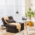 thumbnail image 4 of Gymax Canapé Convertible 4 en 1 Convertible Pouf Pliant Marron, 4 of 10