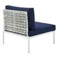 thumbnail image 3 of Modway Harmony Fabric Basket Weave Patio Armless Chair in Taupe/Navy, 3 of 6