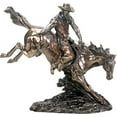 thumbnail image 2 of Ebros Gift Large 19"Long Cowboy On Horse Figurine in Bronze Powder Finish Resin Western Collectible, 2 of 3