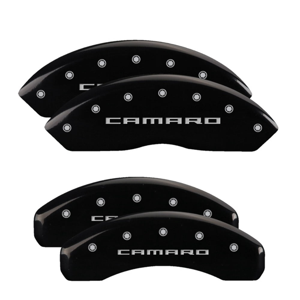 MGP 4 Caliper Covers Engraved Front & Rear Gen 5/Camaro Black finish silver ch Fits select: 2017 CHEVROLET CAMARO LS/LT, 2018 CHEVROLET CAMARO LT