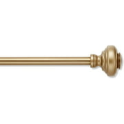 Mode Simplicity Single Curtain Rod set with Doorknob Finials - 32 to 90 in, Gold