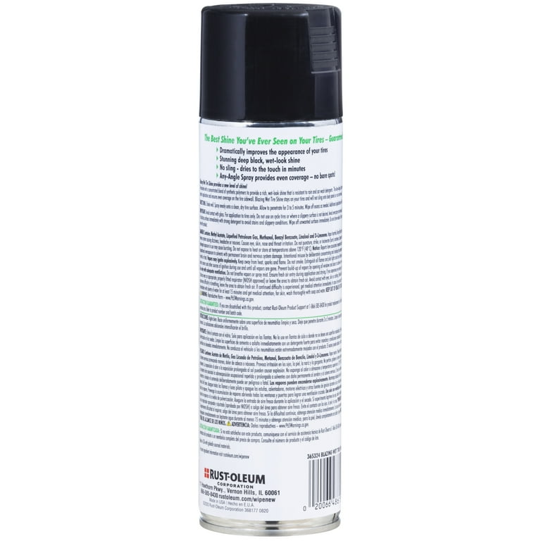 Black, Rust-Oleum Wipe New Automotive Blazing Wet Tire Shine Black, Rust-Oleum Wipe New Automotive Blazing Wet Tire Shine