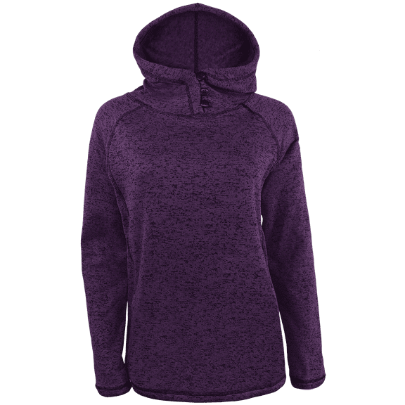 Victory Outfitters Ladies' Knit Fleece Salt & Pepper Hooded Henley Pullover