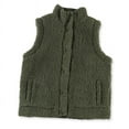 thumbnail image 6 of Black and Friday Clothing Sales Idoravan Womens Fleece Sleeveless Jacket,Women's Solid Color Sleeveless Plush Cardigan Jacket Versatile Button Top Green XL, 6 of 8