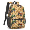 thumbnail image 2 of Monster Cartoon Truck Beige Pattern 17" Waterproof Oxford School Backpacks for Teens, S-Shape Padded Straps, for School, Travel, Hiking, Camping, 2 of 5