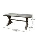 thumbnail image 4 of Modern Outdoor Aluminum Dining Table, Dark Gray, 4 of 9