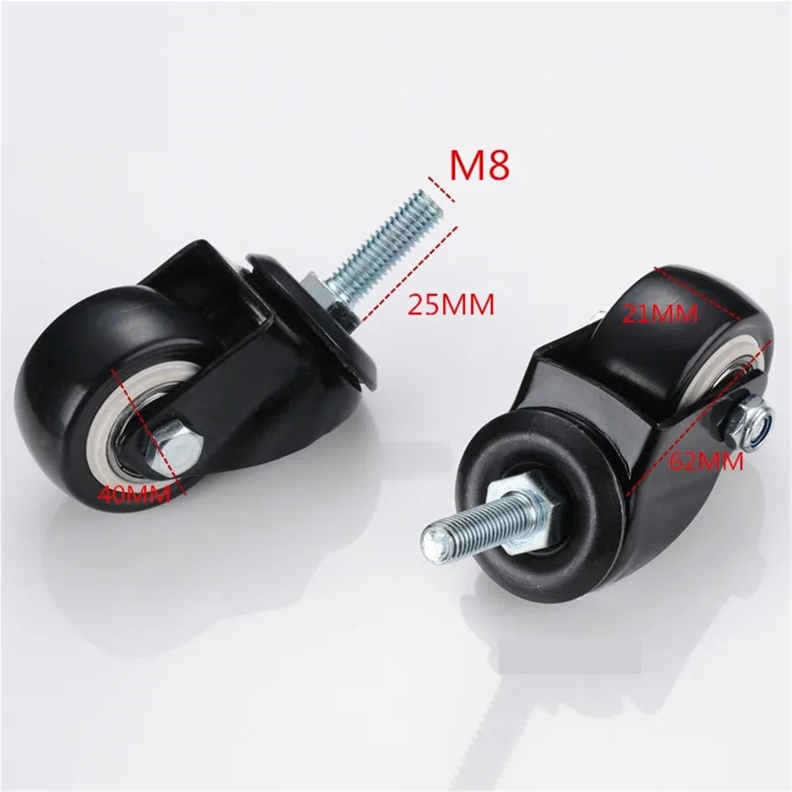 M8 Office Chair Caster Wheels 1.5 Inch Mute Swivel Rubber Caster Wheels Replacement Soft Safe Rollers Furniture Hardware Wheels ,Reliable