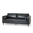 thumbnail image 3 of Miekor Furniture Mirod Comfy 3-seat Sofa with Wooden Legs, PU, for Living Room and Study BS0057, 3 of 6