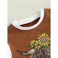 thumbnail image 5 of Suealasg Toddler Baby Girls Western Clothes Short Sleeve Cow Head Print T-Shirts and Floral Print Flare Pants 6M 1T 2T 3T Kids Girls Summer 2Pcs Outfits, 5 of 8