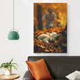thumbnail image 4 of Jesus And The Lamb Wall Decor Poster Jesus Finds The Lost Lamb in Maple Forest Canvas Painting Wall Art Poster Scroll Canvas Painting Picture Living Room Decor Home 16x24inch(40x60cm), 4 of 6