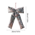 thumbnail image 3 of EWASWON Large Velvet Sequin Christmas Tree Bow, Christmas Tree Topper Bow Ornament, Pre-Tied Reusable Silver Bow for Front Door, Wreath, Mantel, 11 Inch, 1 Pack, 3 of 6