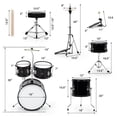 thumbnail image 2 of Gymax 16 Inch 5-Piece Complete Kids Junior Drum Set Children Beginner Kit Black, 2 of 10