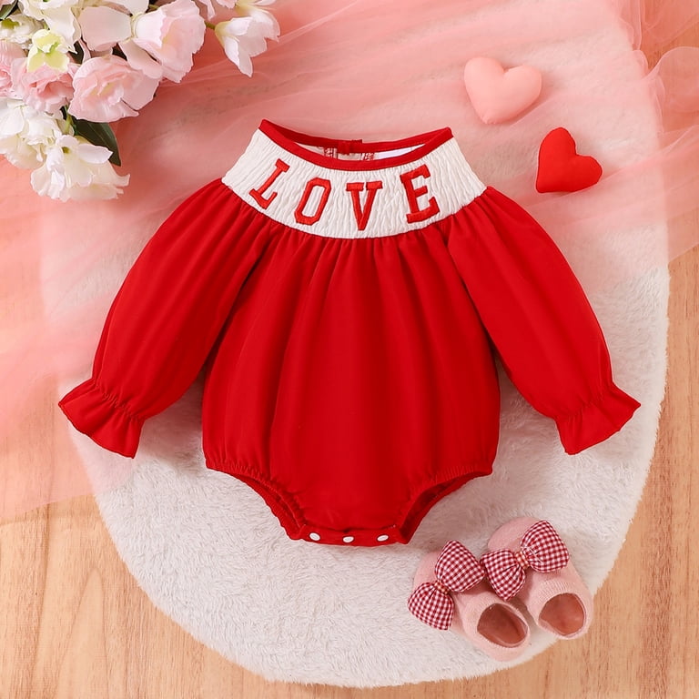 Valentine's Day Baby Outfit Girls Long Sleeve Valentine's Day