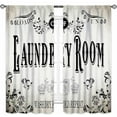 thumbnail image 3 of Laundry Room Curtains for Windows,Rustic Farmhouse Dry Wash Fold Repeat Country Vintage Brown Window Treatments Bedroom Living Room Bathroom Room Curtain 2 Panel,52X84 Inch, 3 of 5