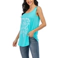 thumbnail image 1 of LUXUR Débardeurs pour Femmes Sans Manches Haut d'Été Col Rond Pull Décontracté Camisole Imprimé Cœur Cami Vert Lac TG, 1 of 9