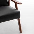 thumbnail image 6 of PAPROOS Accent Chair with Thick Backrest, Arm Chair with Tech Cloth, Sturdy Wood and 350lbs Capacity, Mid-Century Modern Sofa Chair with Open Bottom for Living Room, Bedroom, Black, 6 of 9