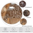 thumbnail image 6 of 60x84 Inch Coffee Brown Linen Table Cloth Rectangle Coffee Words Seamless Vintage Tablecloths Western Farmhouse Flannel Wipeable Table Cover for Kitchen Dining Room Table Decor, 6 of 8