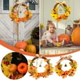 thumbnail image 5 of Hovilon Fall Wreaths for Front Door，Artificial Autumn Wreath Harvest Thanksgiving Door Wreath for Front Door with Pumpkins Maple Leaf and Berry，Decorative Linen Knot Wall Hanging（11.8 Inch）, 5 of 5