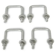 Kojem 4 Trailer U-Bolts Universal for Boat Trailer Square U Bolt Galvanized Steel 1/2Dia x 3 1/16 x 4 5/16