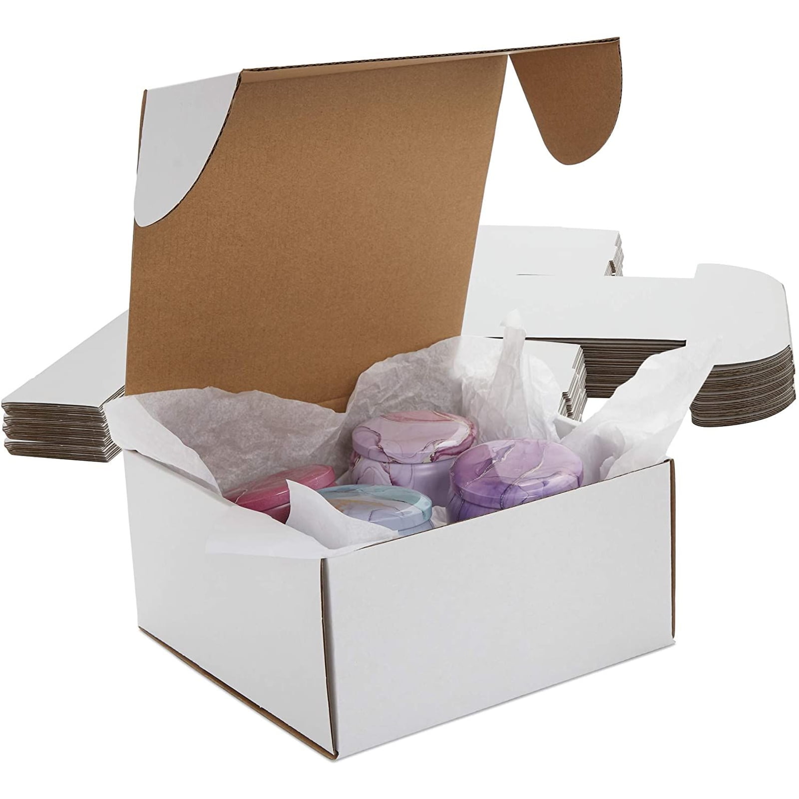 4 x 4 x 4 Boxes Gift 100 White Cardboard Mugs Small Figurines Retail Merchandise 