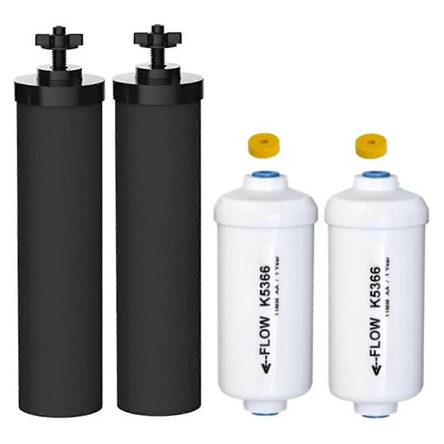 Reemplazo para filtro de agua de fluoruro 2 y 2 compatible con el sistema de filtrado de agua por gravedad Black whiteblack
