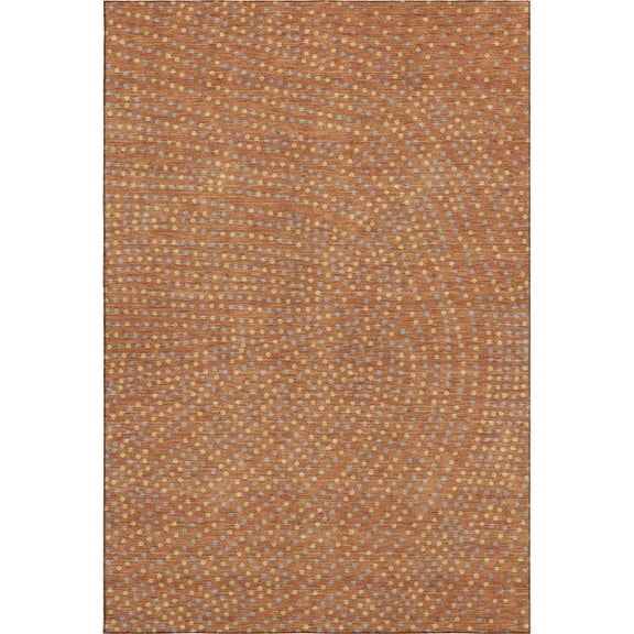 Addison Rugs Mayfield Premium Machine Washable Transitional Circles Paprika Rectangle Rug, 10' x 14'