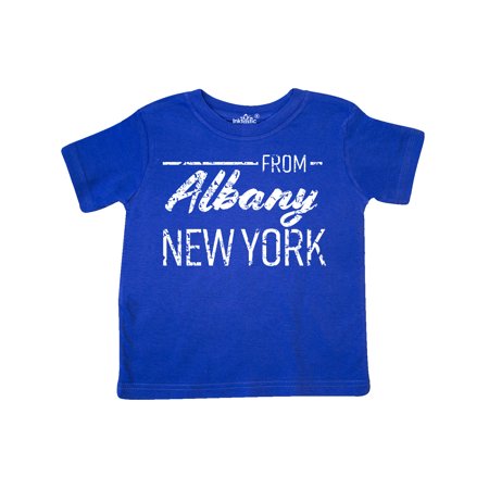 

Inktastic From Albany New York in White Distressed Text Gift Toddler Boy or Toddler Girl T-Shirt